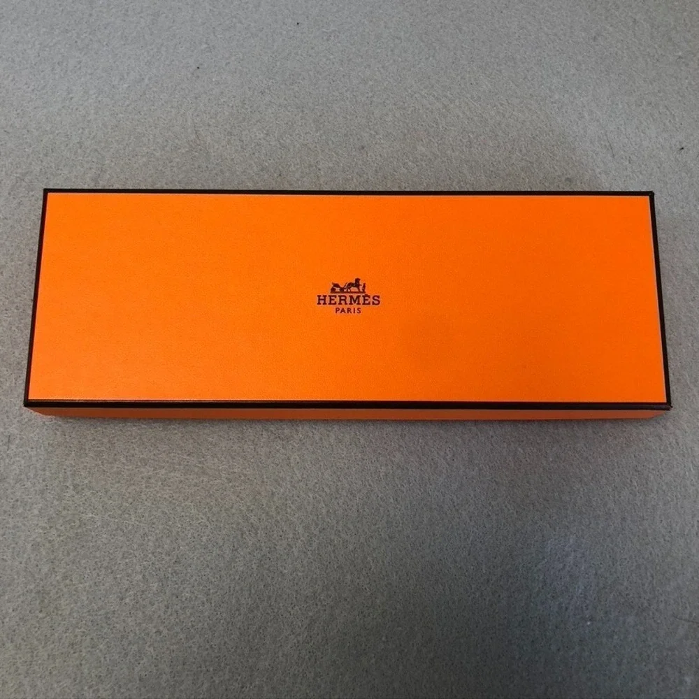 Authentic Hermes Orange Storage Gift Box Empty 10x3.5x1.5 Small Rectangle